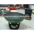 wok de hierro fundido wok China pre-condimentado recubrimiento para cocina